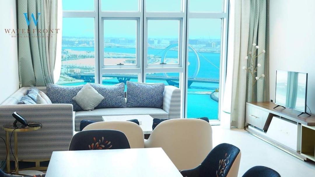 Waterfront Hotel Apartment Lusail Ngoại thất bức ảnh A living room in a condominium
